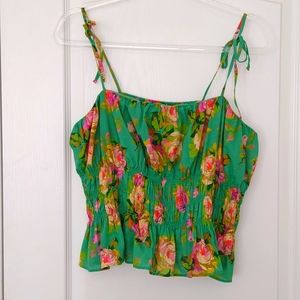 JCrew Tie Voile Camisole in Rose Garden